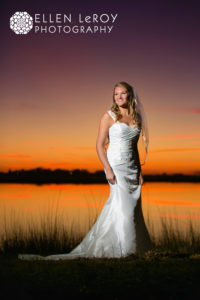 Bridal Portrait by the River at the Octagon House