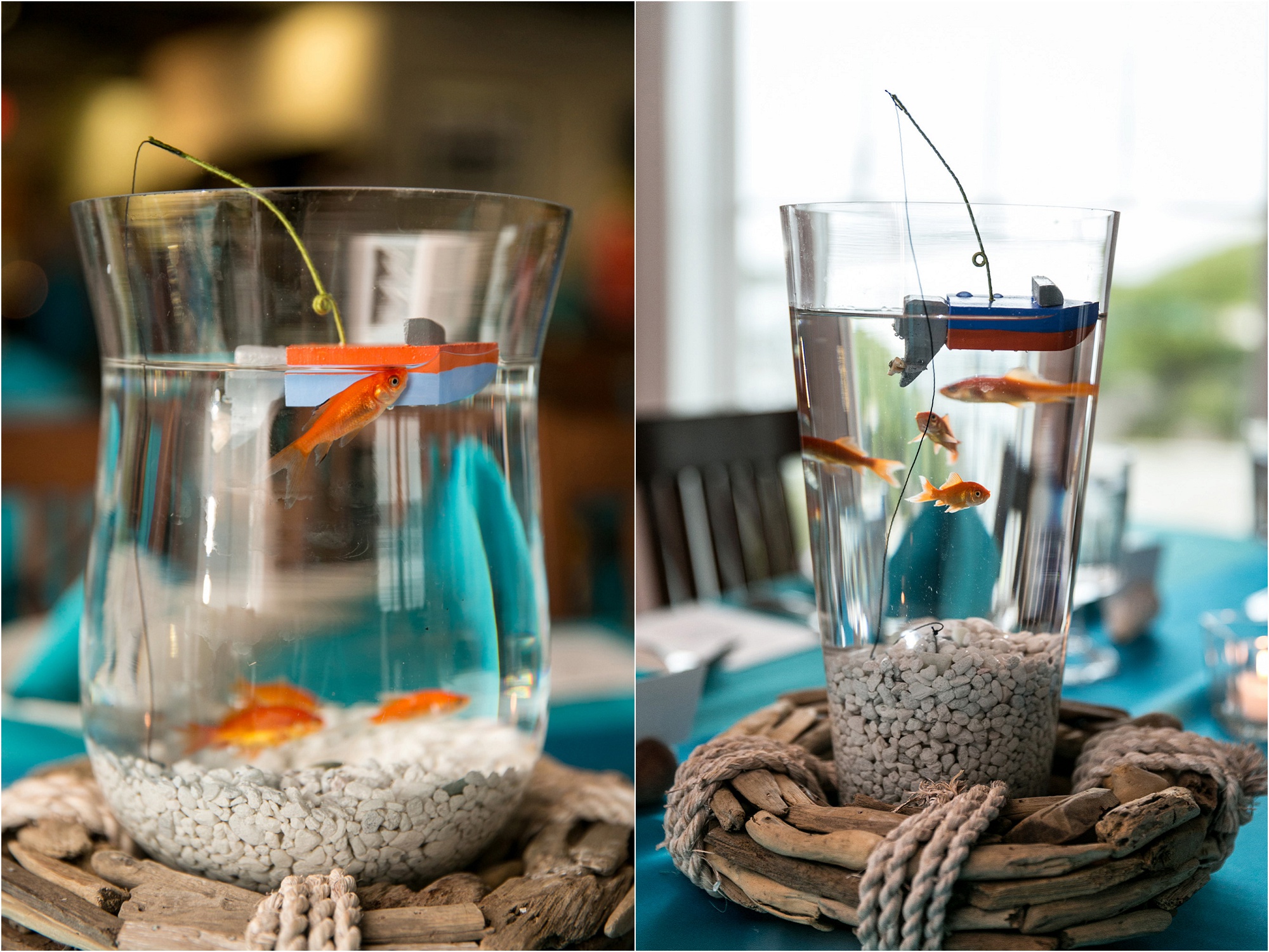 Cute way to display a fishermans catched . Birthday ideas  Fishing themed  wedding, Fishing wedding, Fish centerpiece